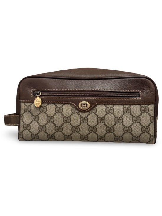 Gucci Other - Gucci Brown and Beige GG Supreme Canvas Toiletry Bag